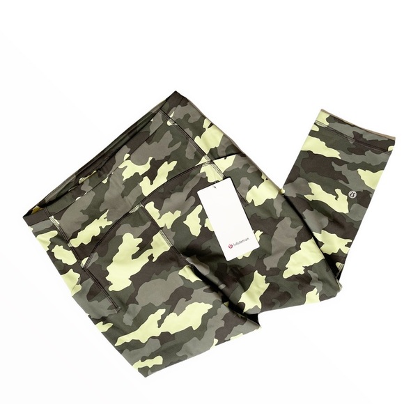 New Lululemon Swift Speed High-Rise Green Camo Running Tights Crop 21" - Picture 5 of 8